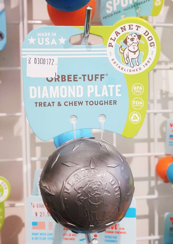 Orbee-Tuff diamond plate ball (steel-coloured 75mm)