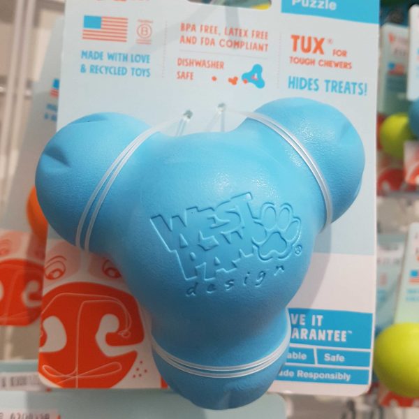 Zogoflex Tux Chew Toy (aqua blue, small)